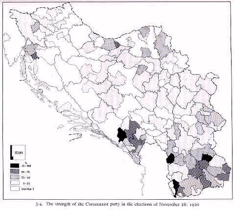 The strength of the Communist party in the elections of 1920