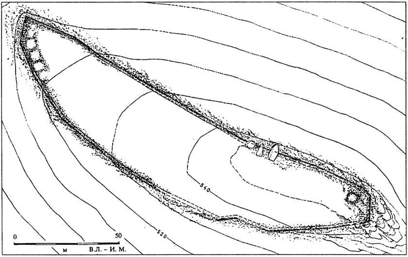 Сл. 33. „Градец”, Здуње, доцноантички крајпатен кастел, користен и во средниот век („град Здун”)