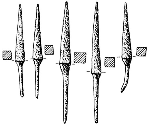 Сл. 93. „Кула”, Годивје, врвови од противпанцирни стрели (12.—14. век)